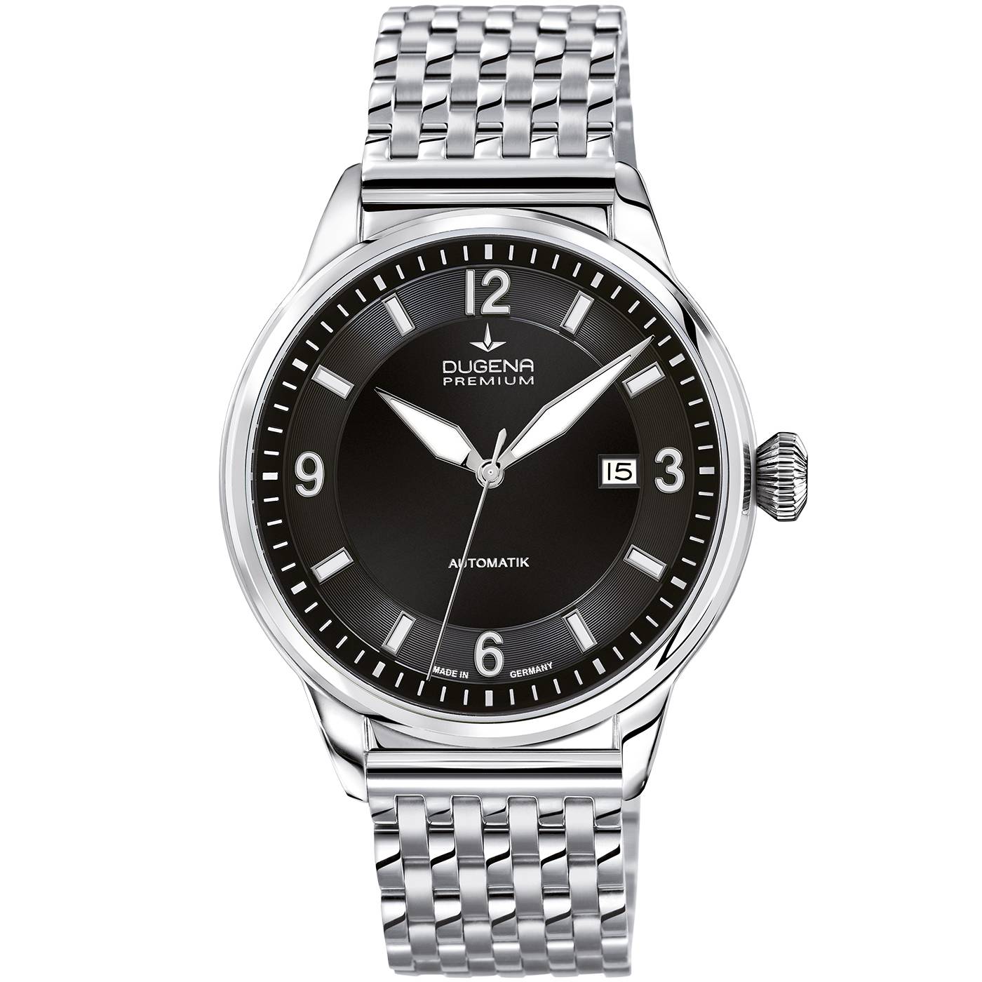 Dugena Herrenuhr 7090300 Kappa 1, Automatik, Silber-Schwarz, Edelstahl