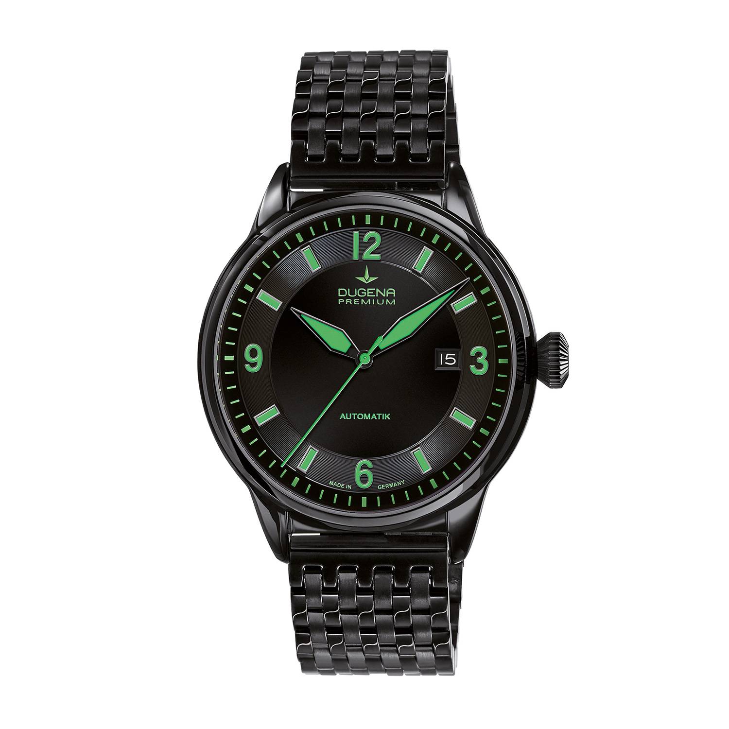 Dugena Herrenuhr 7090301 Kappa 1, Automatik, Schwarz-Grün, Edelstahl, Saphirglas