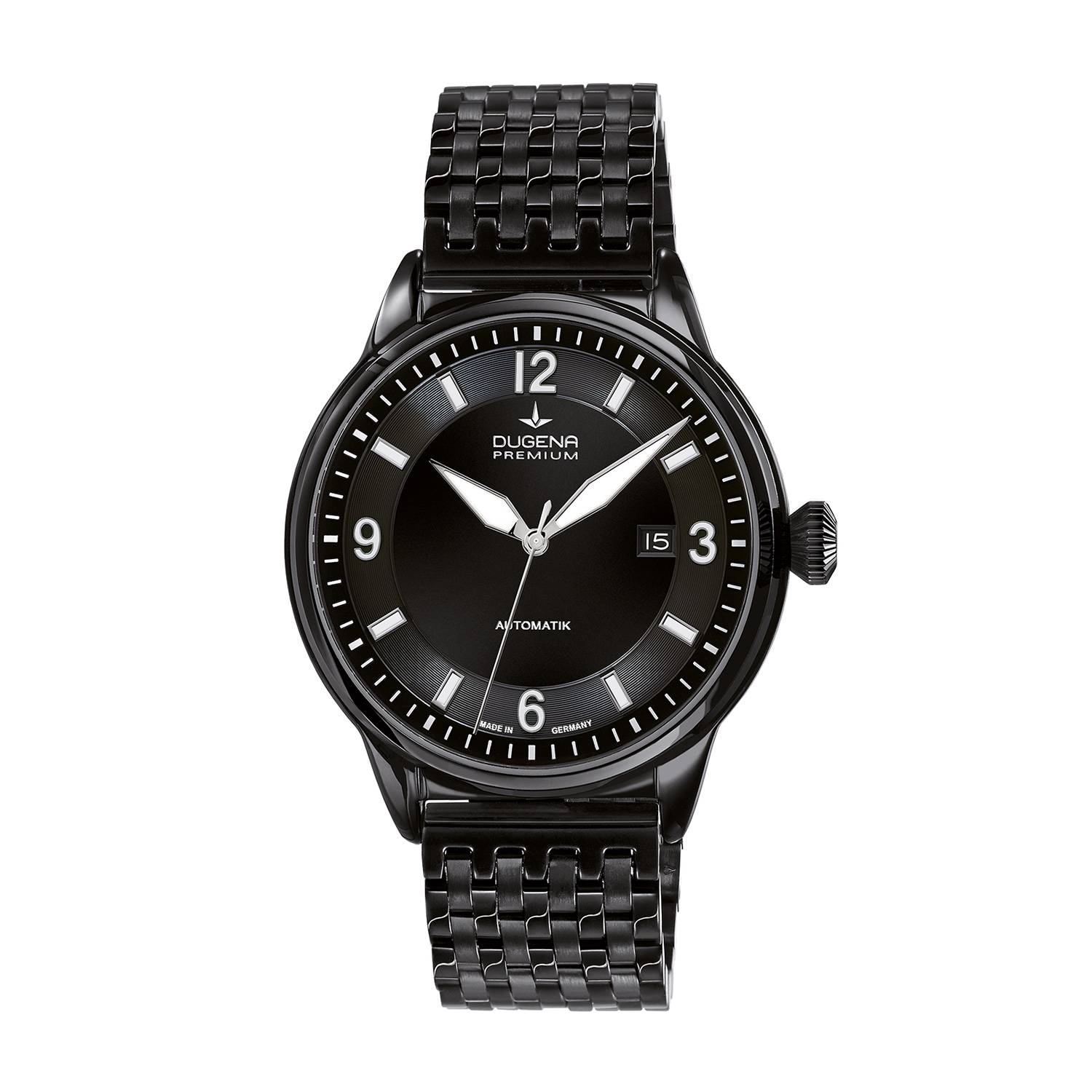 Dugena Herrenuhr 7090302 Kappa 1, Automatik, Schwarz, Edelstahl, Saphirglas