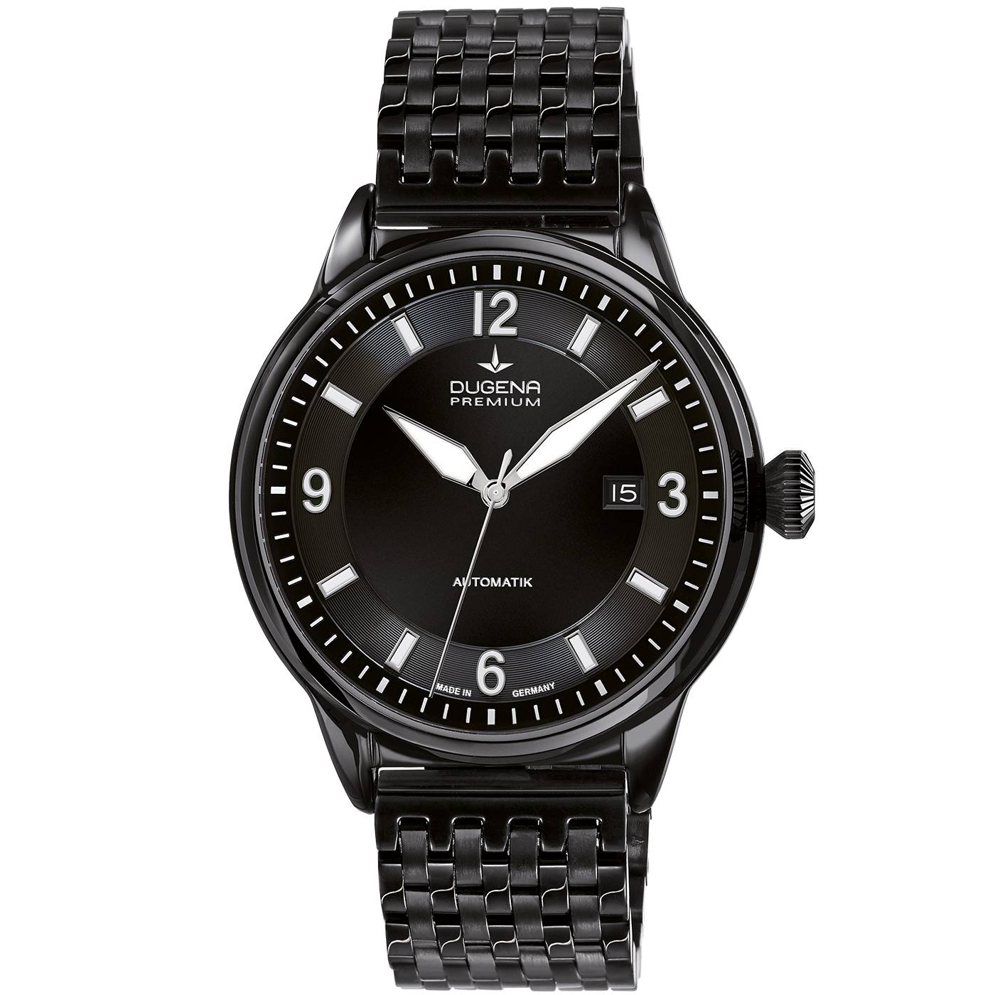 Dugena Herrenuhr 7090302 Kappa 1, Automatik, Schwarz, Edelstahl, Saphirglas
