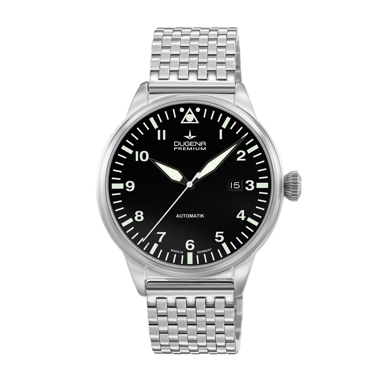 Dugena Herren-Armbanduhr Kappa 7 Airtrip, Automatik, Edelstahlgehäuse, Saphirglas
