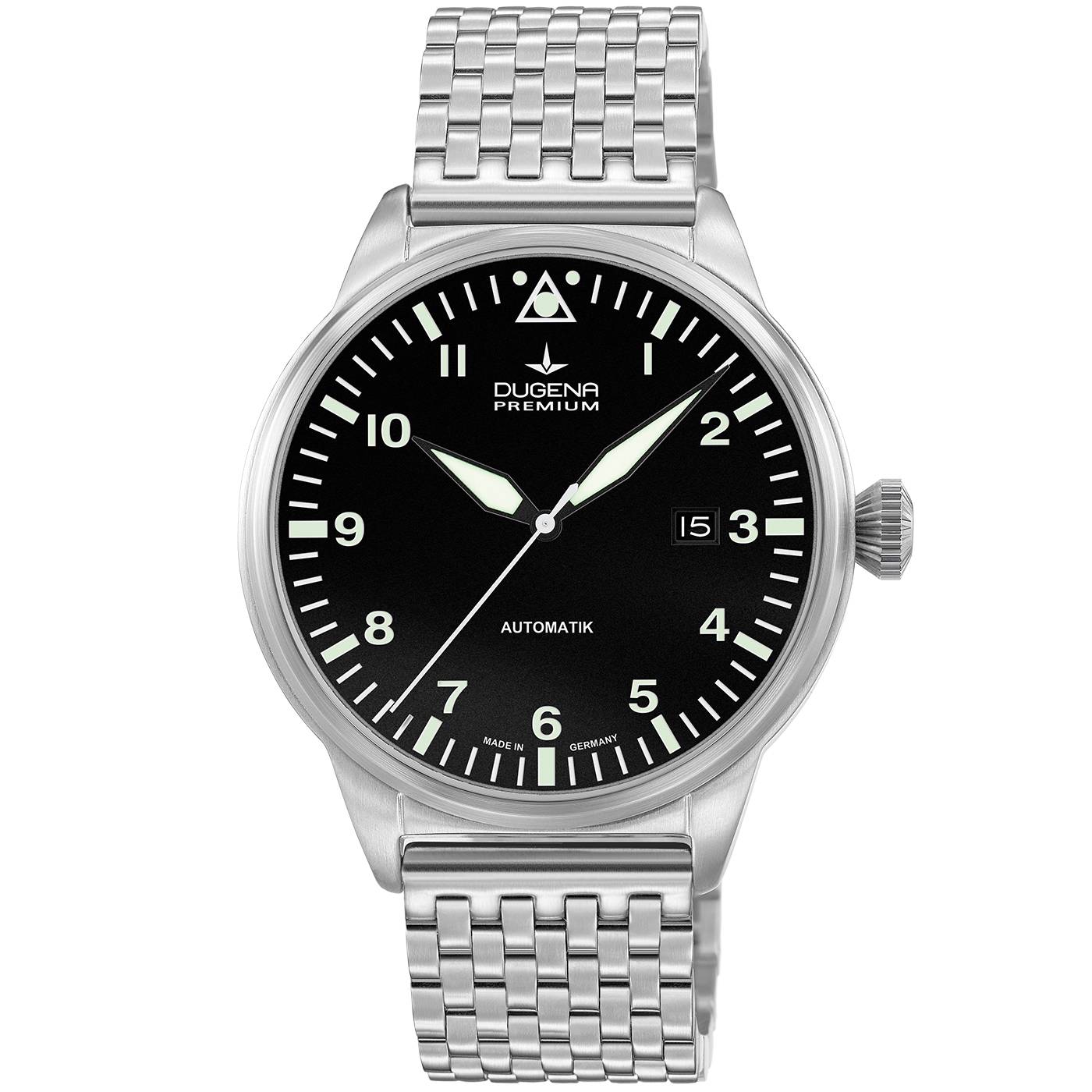 Dugena Herren-Armbanduhr Kappa 7 Airtrip, Automatik, Edelstahlgehäuse, Saphirglas