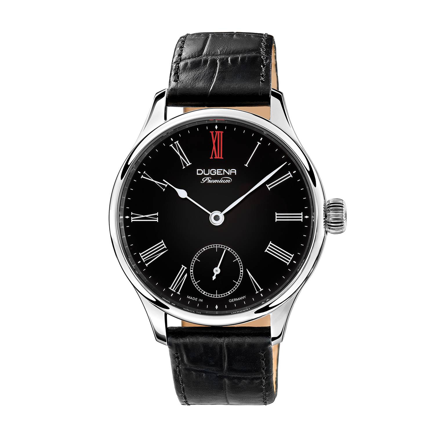 Dugena Herren-Armbanduhr Epsilon 3, Handaufzug, Edelstahlgehäuse, Saphirglas, 5 bar