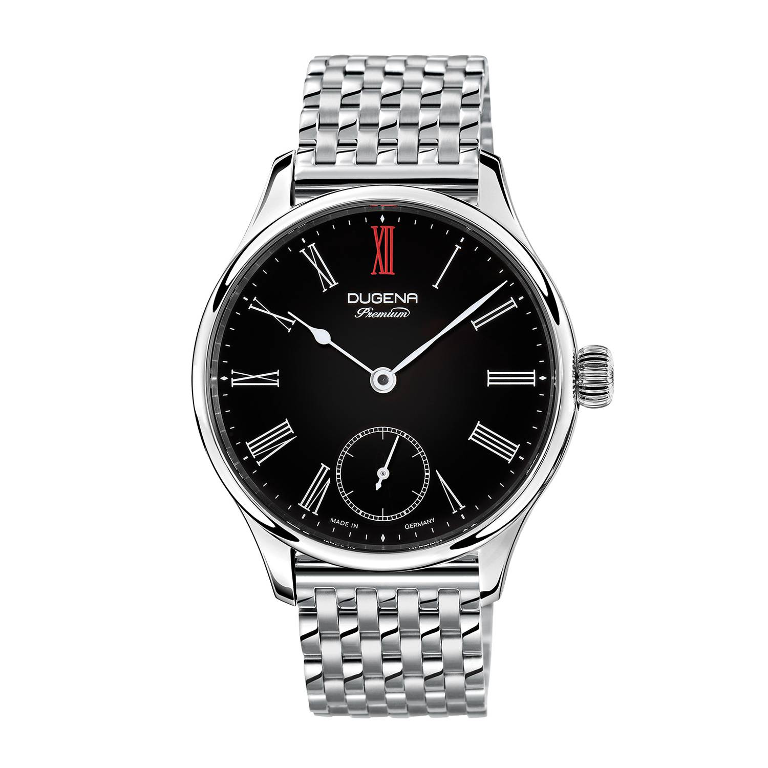 Dugena Herren-Armbanduhr Epsilon 3, Handaufzug, Edelstahlgehäuse, Saphirglas, 5 bar