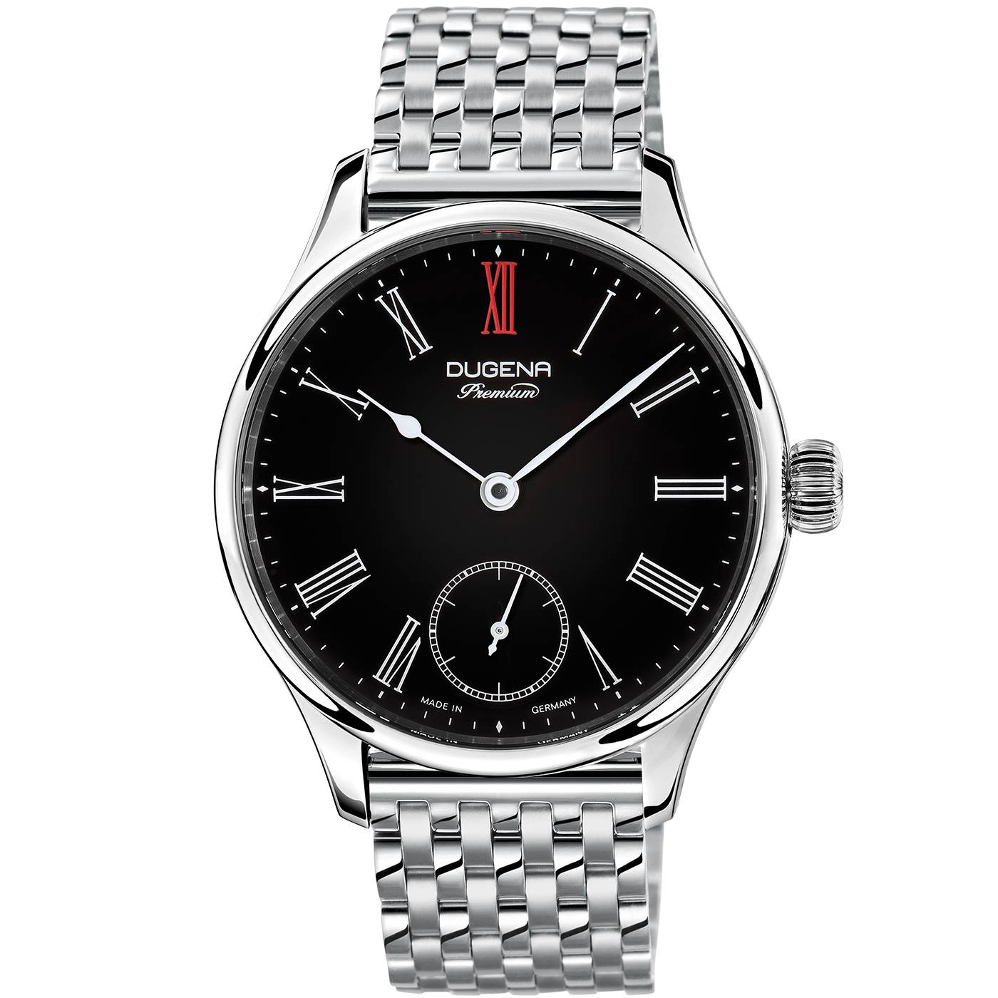 Dugena Herren-Armbanduhr Epsilon 3, Handaufzug, Edelstahlgehäuse, Saphirglas, 5 bar