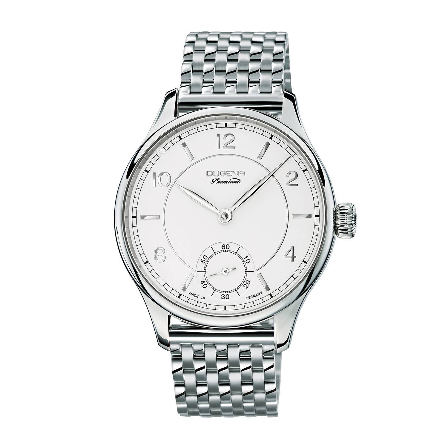 Dugena Herren-Armbanduhr Epsilon 7, Handaufzug, Edelstahlgehäuse, Saphirglas, 5 bar