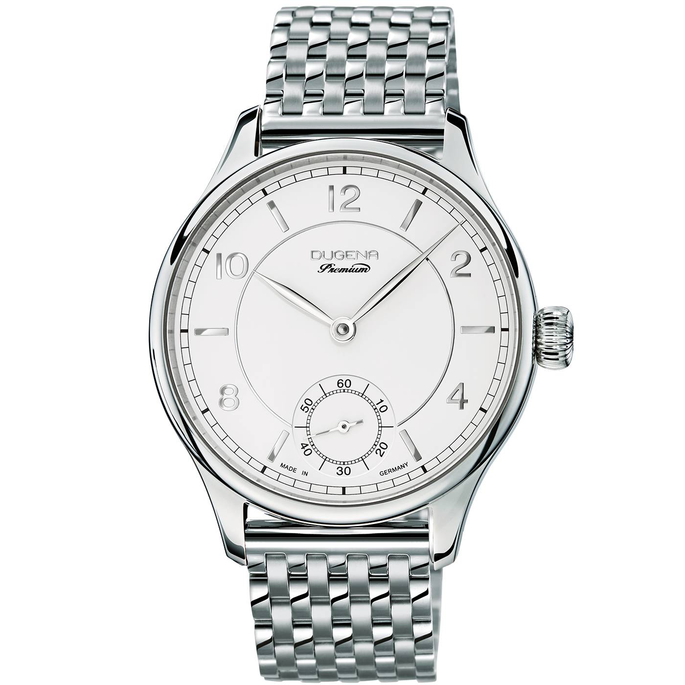 Dugena Herren-Armbanduhr Epsilon 7, Handaufzug, Edelstahlgehäuse, Saphirglas, 5 bar