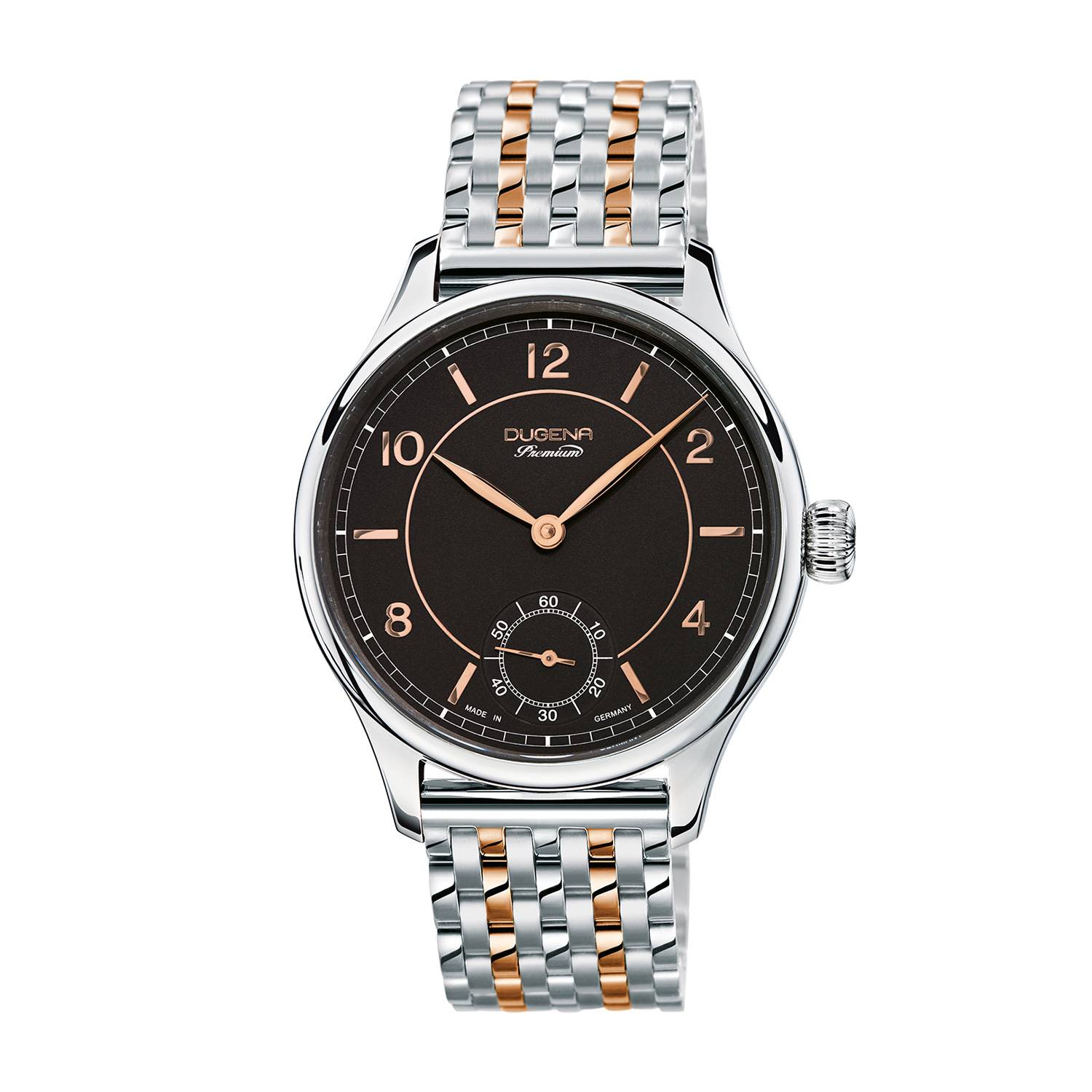Dugena Herren-Armbanduhr Epsilon 8, Handaufzug, Edelstahlgehäuse, Saphirglas, 5 bar