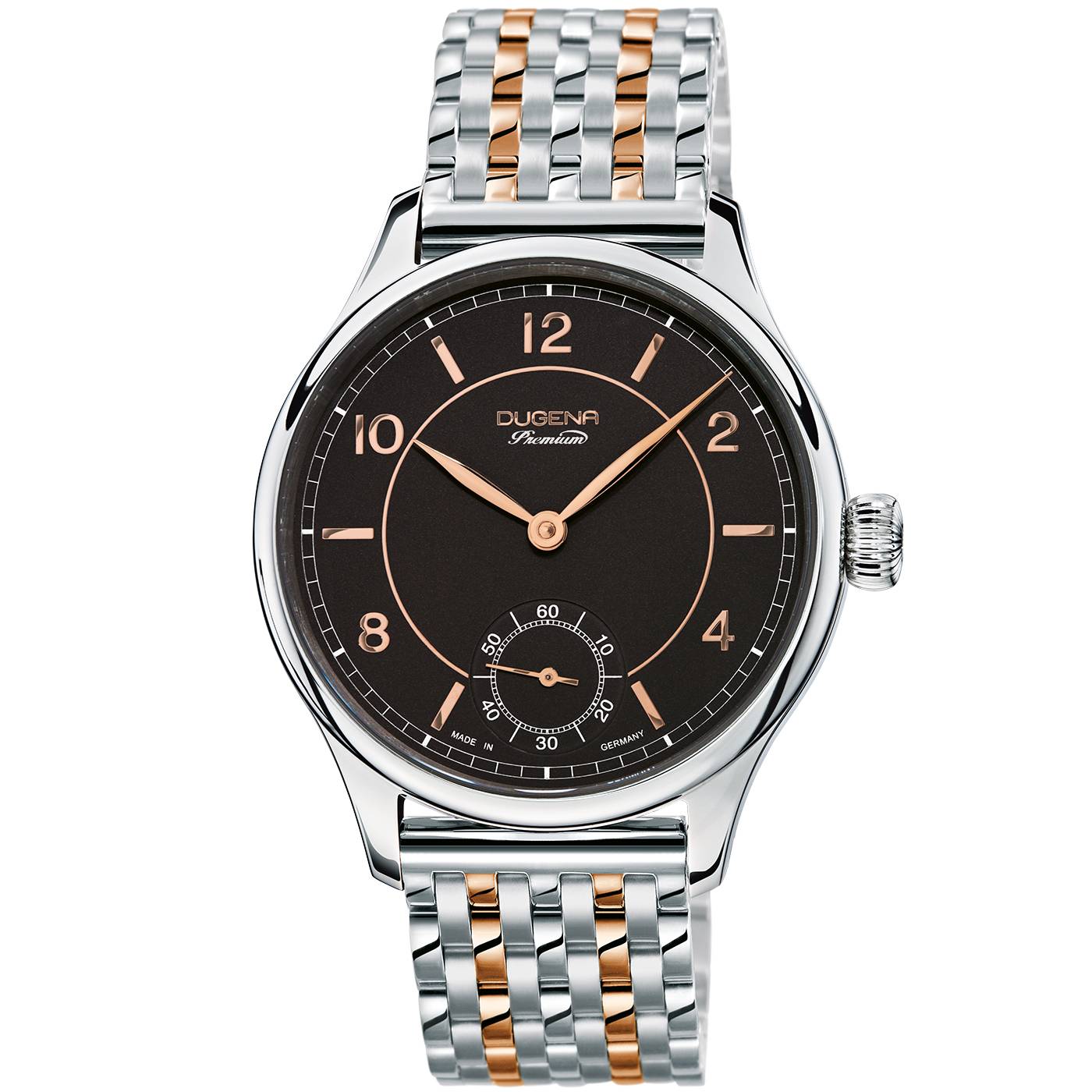 Dugena Herren-Armbanduhr Epsilon 8, Handaufzug, Edelstahlgehäuse, Saphirglas, 5 bar