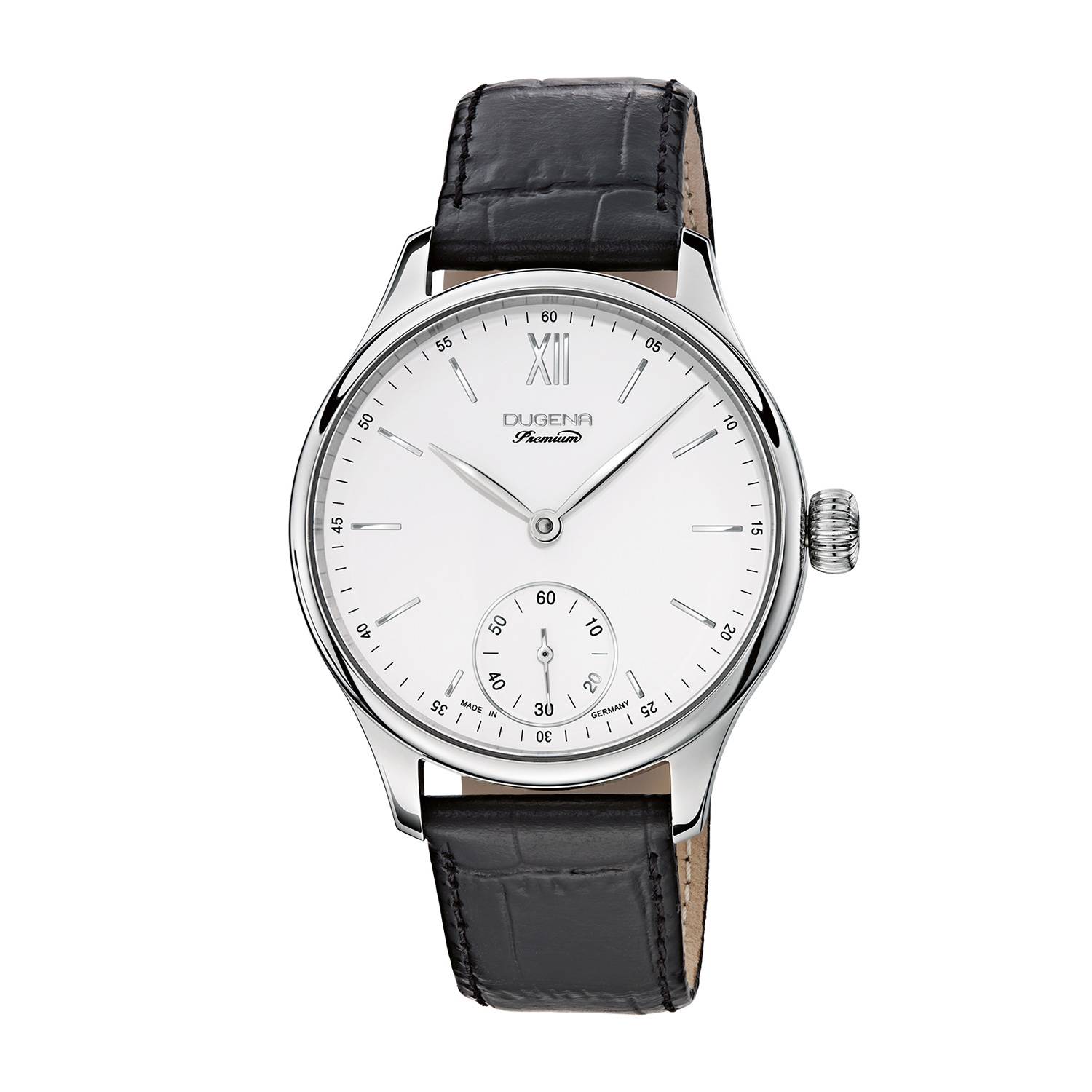 Dugena Herren-Armbanduhr Epsilon 9, Handaufzug, Edelstahlgehäuse, Saphirglas, 5 bar