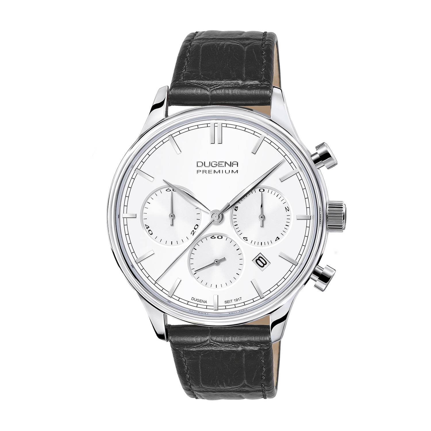 Dugena Herren-Armbanduhr Sigma Chrono, Quarz, Edelstahlgehäuse, Saphirglas, 5 bar