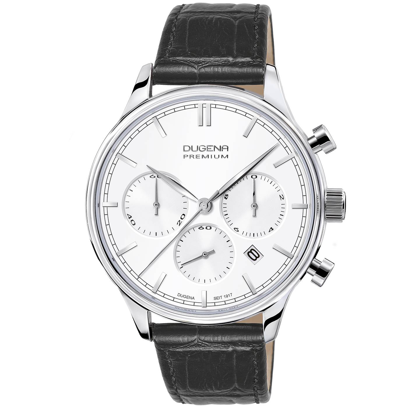 Dugena Herren-Armbanduhr Sigma Chrono, Quarz, Edelstahlgehäuse, Saphirglas, 5 bar