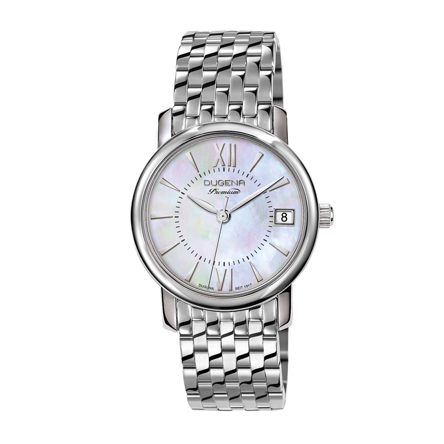 Dugena Damen-Armbanduhr Rondo Petit, Quarz, Edelstahlgehäuse, Saphirglas, 5 bar