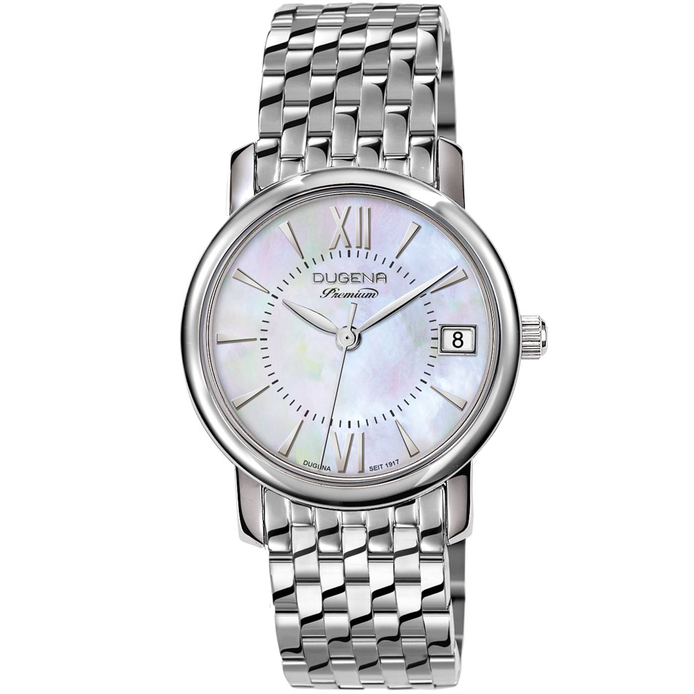 Dugena Damen-Armbanduhr Rondo Petit, Quarz, Edelstahlgehäuse, Saphirglas, 5 bar