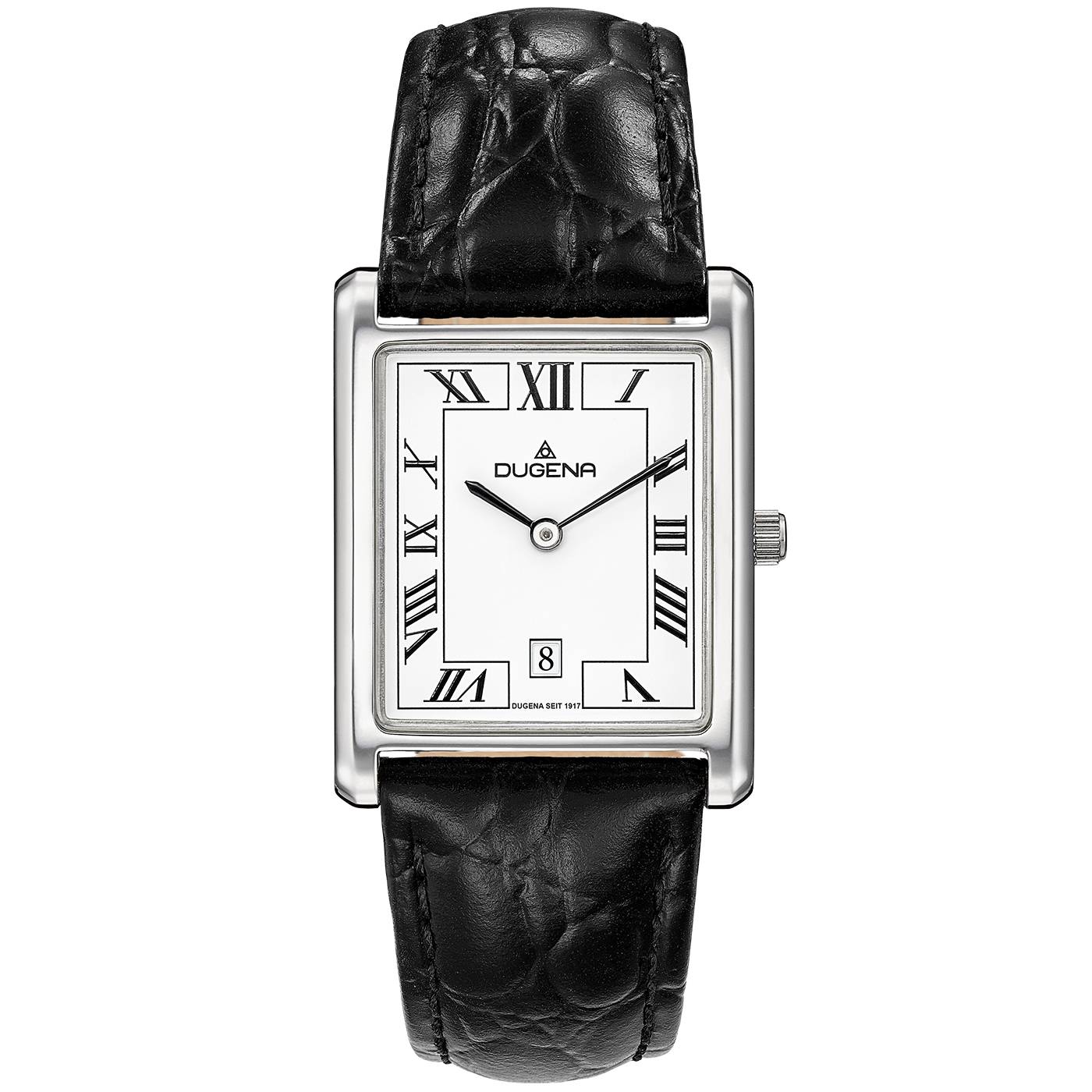 Dugena Unisex-Armbanduhr 4460699 Quadra Classica, Quarz, Edelstahl, Lederarmband, 3 bar