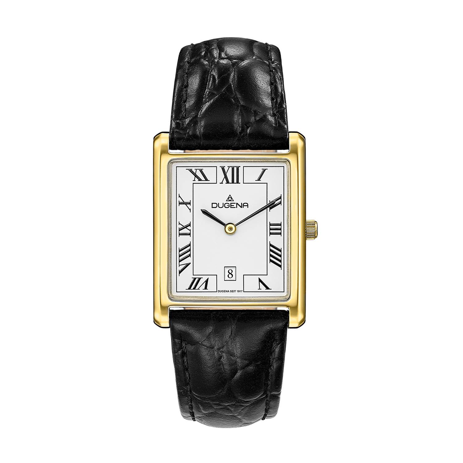 Dugena Unisex-Armbanduhr 4460726 Quadra Classica, Quarz, Edelstahl, Lederband