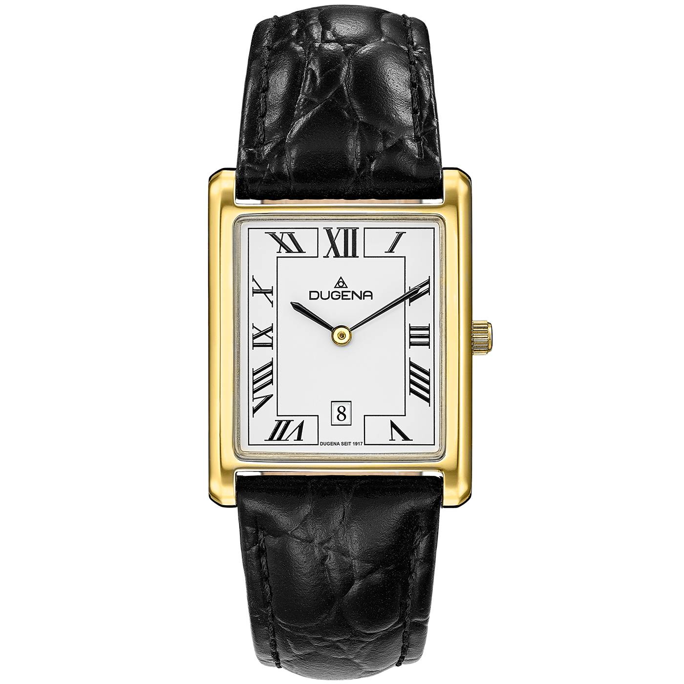 Dugena Unisex-Armbanduhr 4460726 Quadra Classica, Quarz, Edelstahl, Lederband