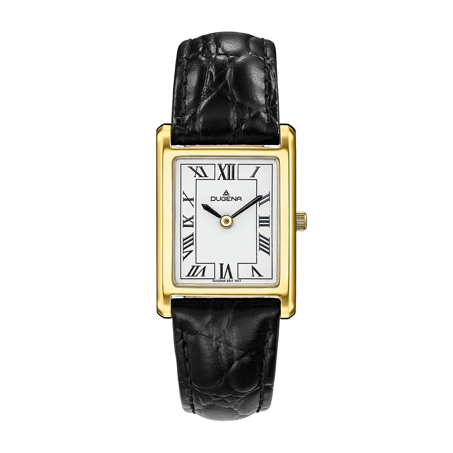 Dugena Damen-Armbanduhr 4460725 Quadra Classica, Quarz, Edelstahl, Lederarmband, 3 bar