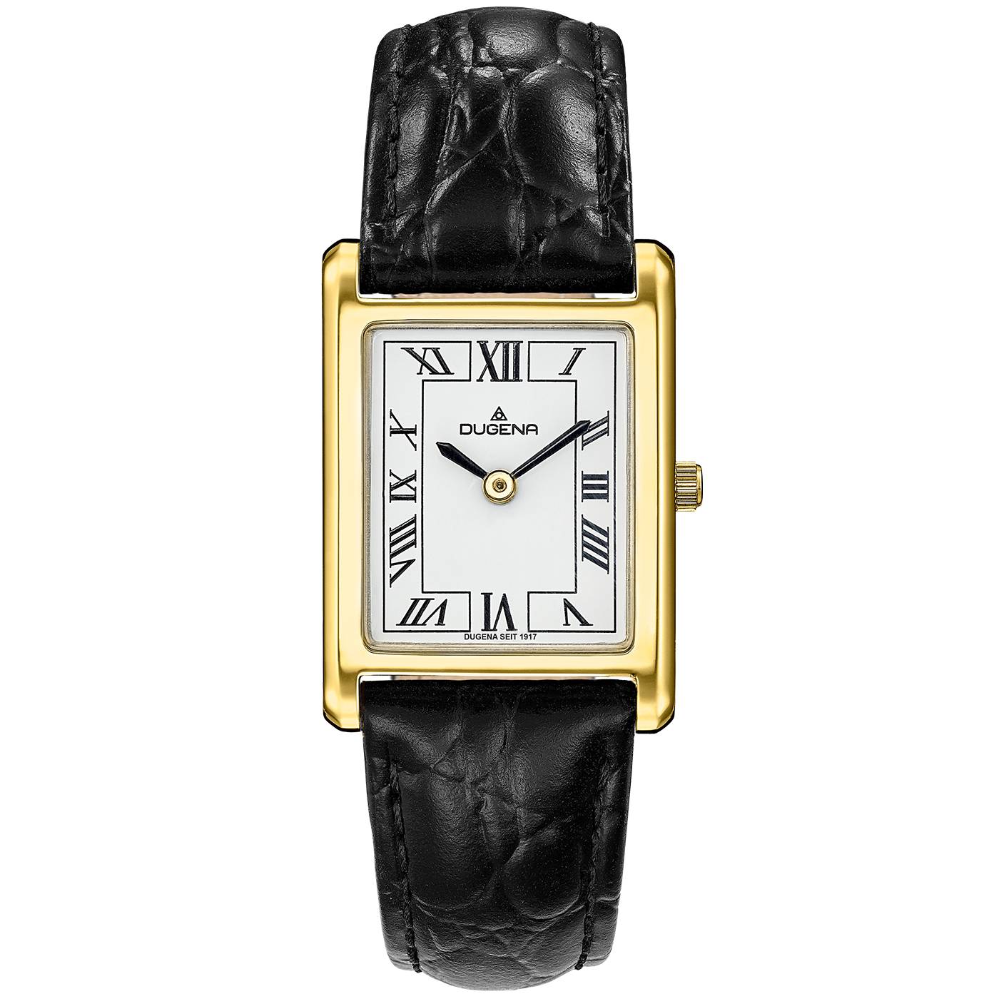 Dugena Damen-Armbanduhr 4460725 Quadra Classica, Quarz, Edelstahl, Lederarmband, 3 bar