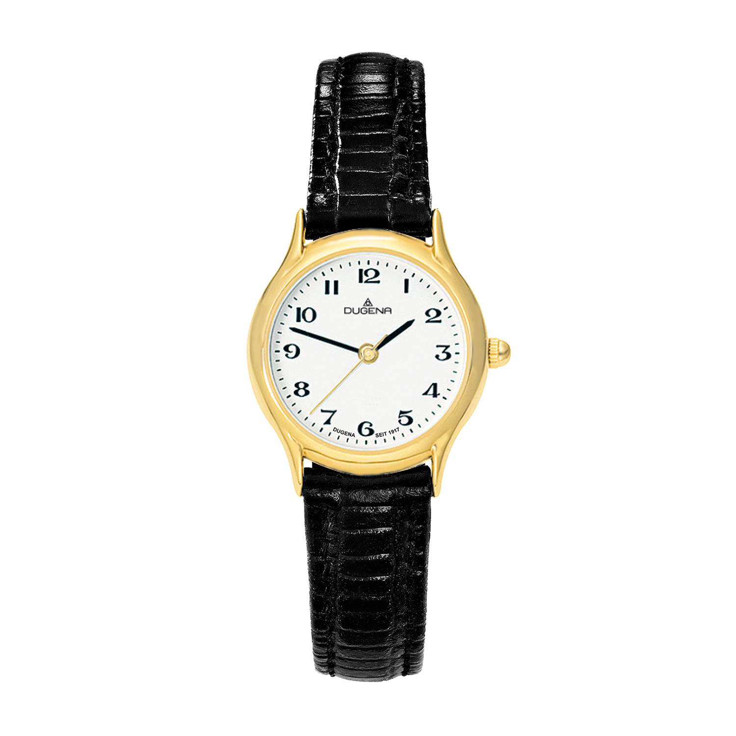 Dugena Damen-Armbanduhr 1626311 Vintage, Quarz, Edelstahl, Lederarmband, 3 bar