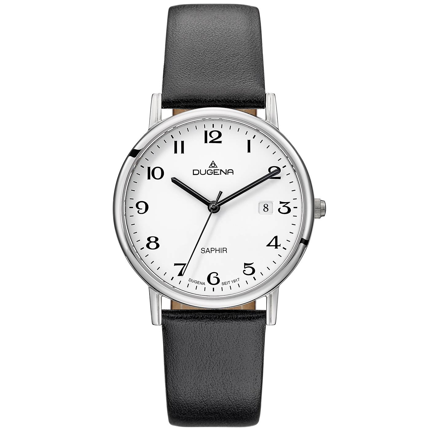Dugena Herren-Armbanduhr 4460727 Zenit, Quarz, Edelstahl, Lederarmband, 3 bar