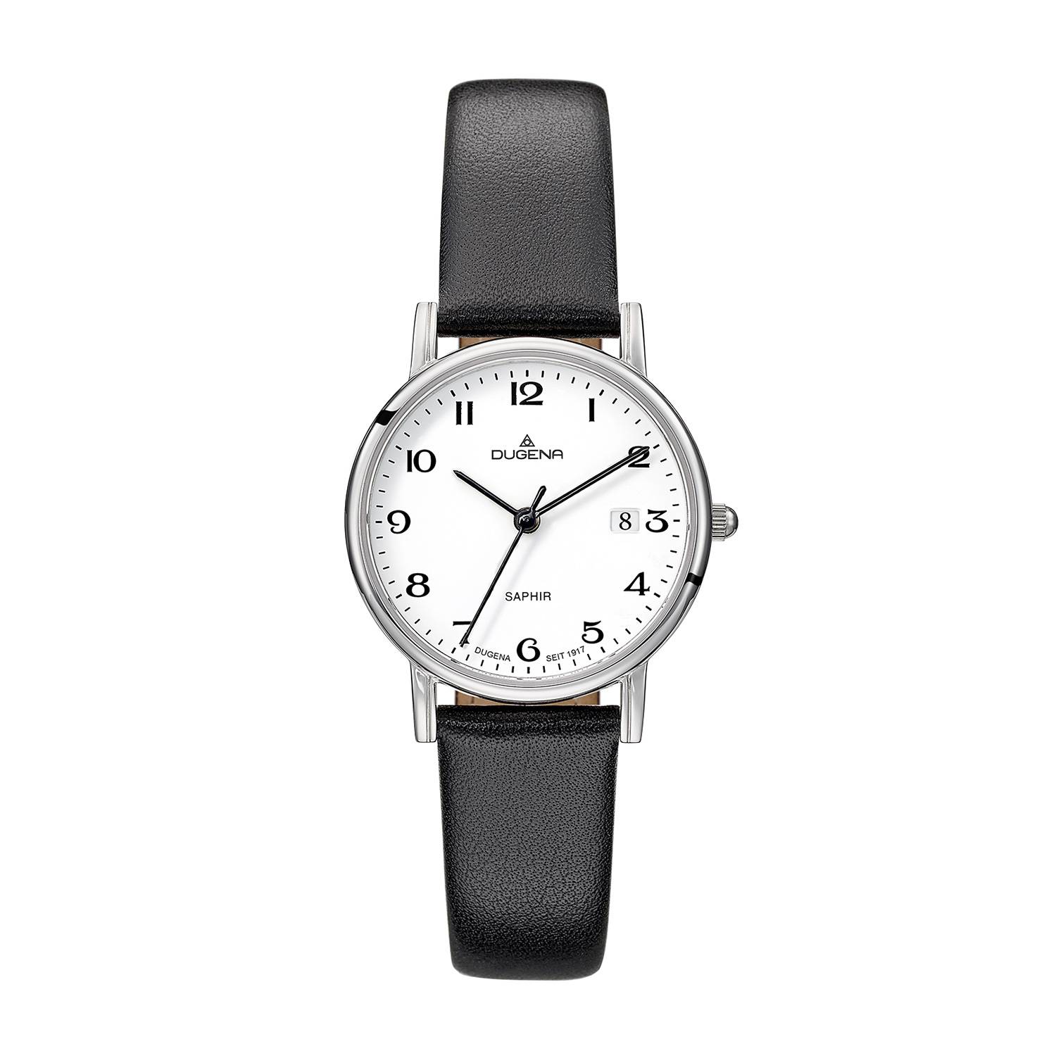 Dugena Damen-Armbanduhr 4460728 Zenit, Quarz, Edelstahl, Lederarmband, 3 bar