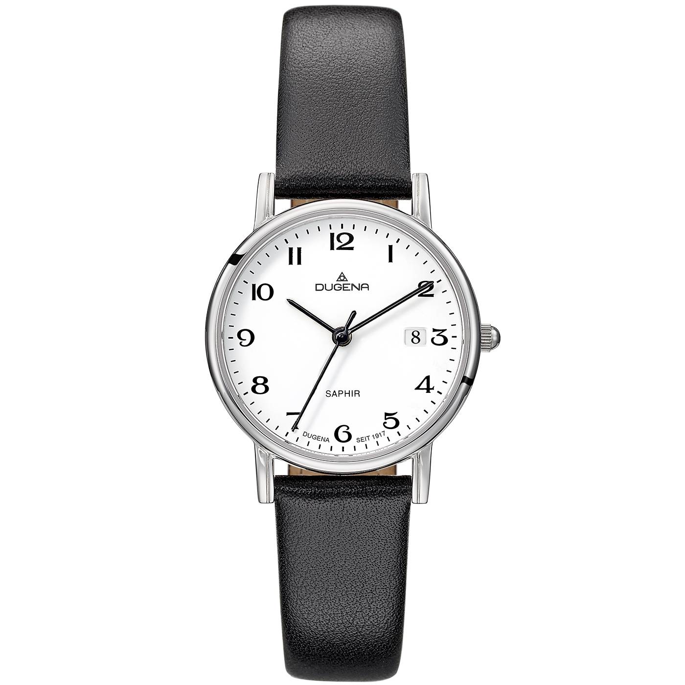 Dugena Damen-Armbanduhr 4460728 Zenit, Quarz, Edelstahl, Lederarmband, 3 bar