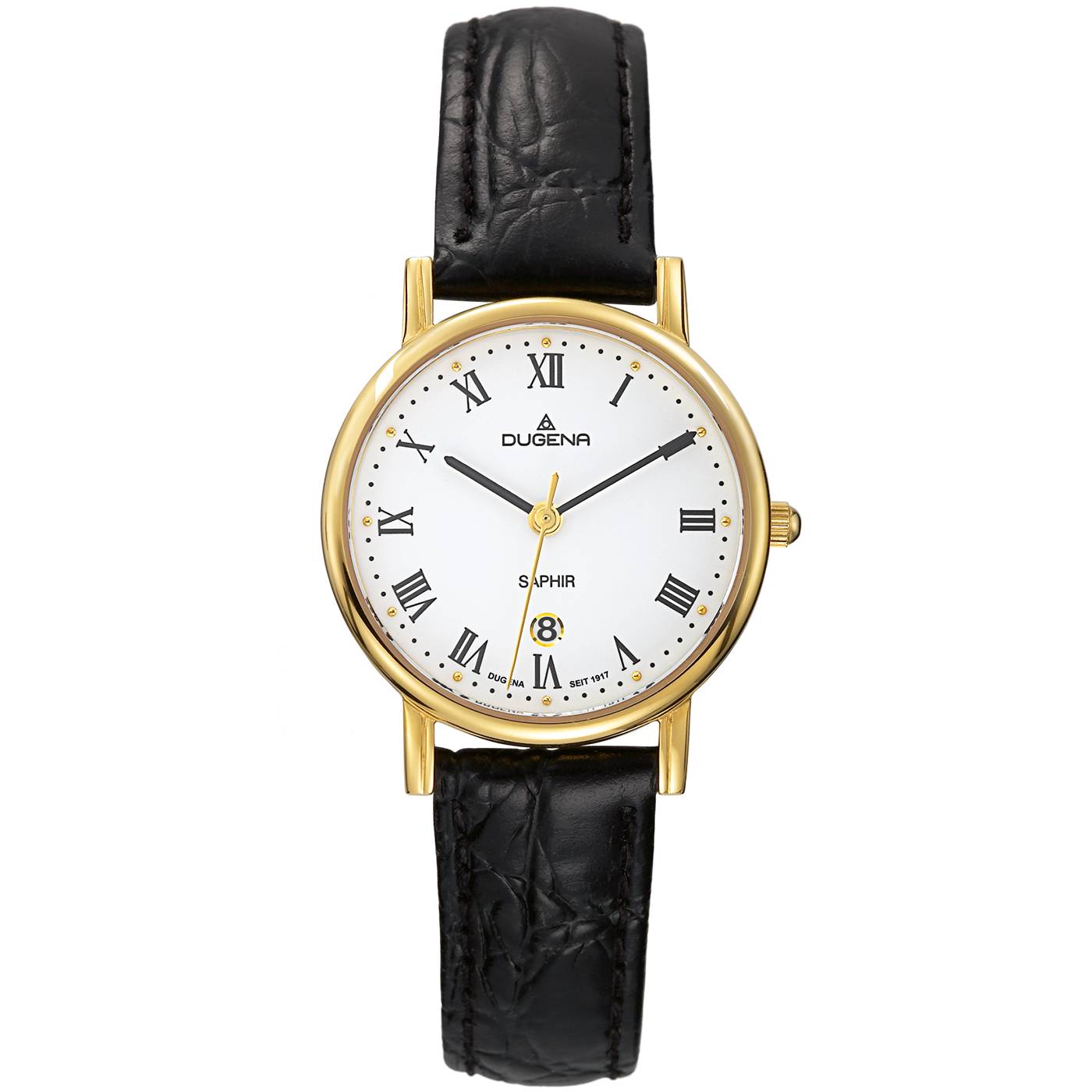 Dugena Damen-Armbanduhr 4460366 Zenit, Quarz, Edelstahl, Lederarmband, 3 bar