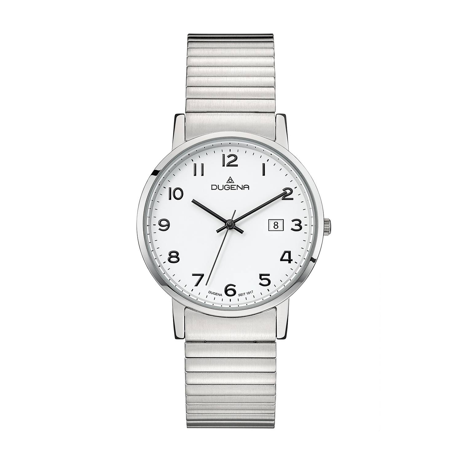 Dugena Herrenuhr 4460751-1 Moma Comfort, Quarz, weißes Zifferblatt, Edelstahl