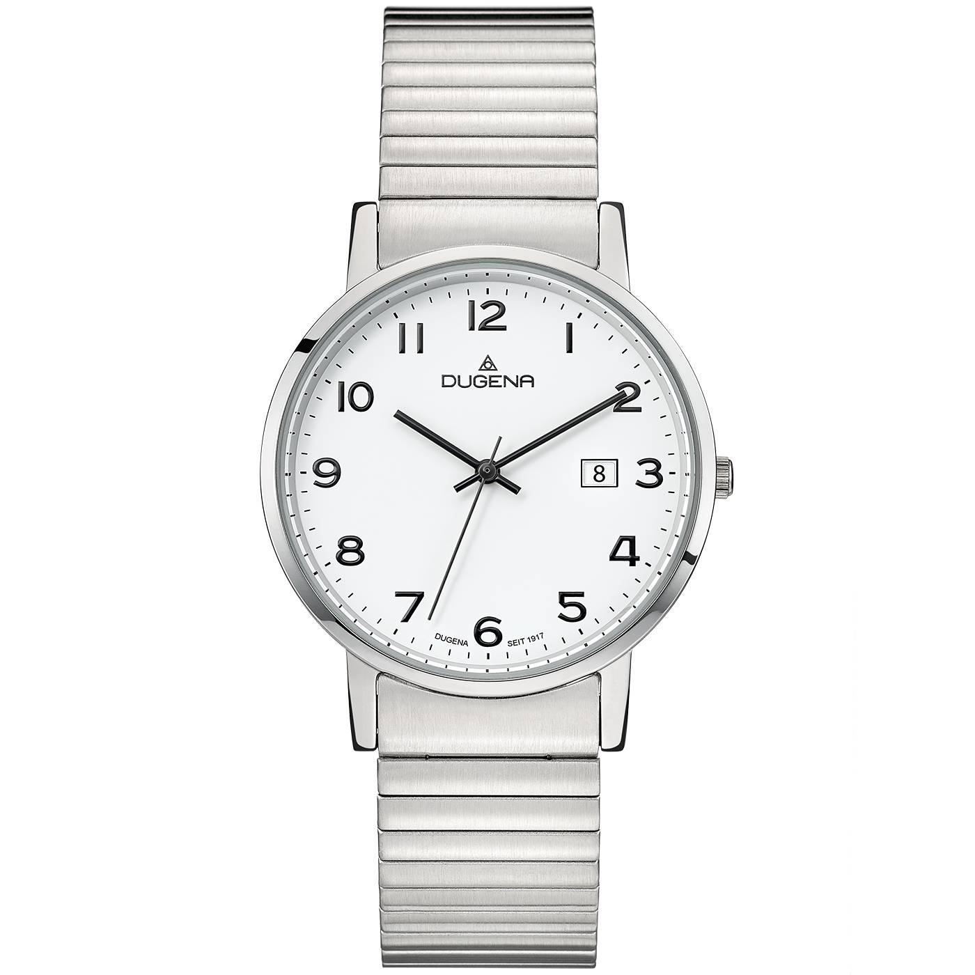 Dugena Herrenuhr 4460751-1 Moma Comfort, Quarz, weißes Zifferblatt, Edelstahl