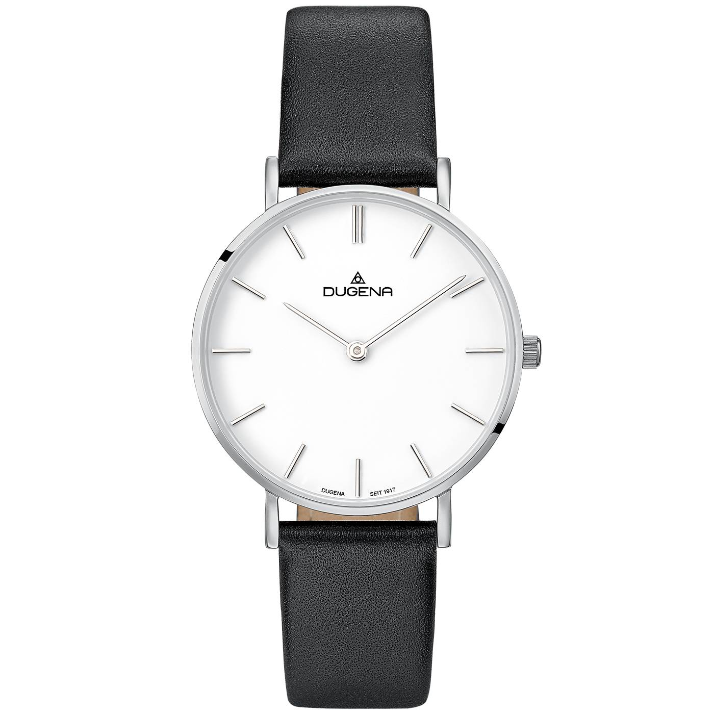 Dugena Damen-Armbanduhr 4460744, Quarz, Edelstahl, Lederband, 3 bar