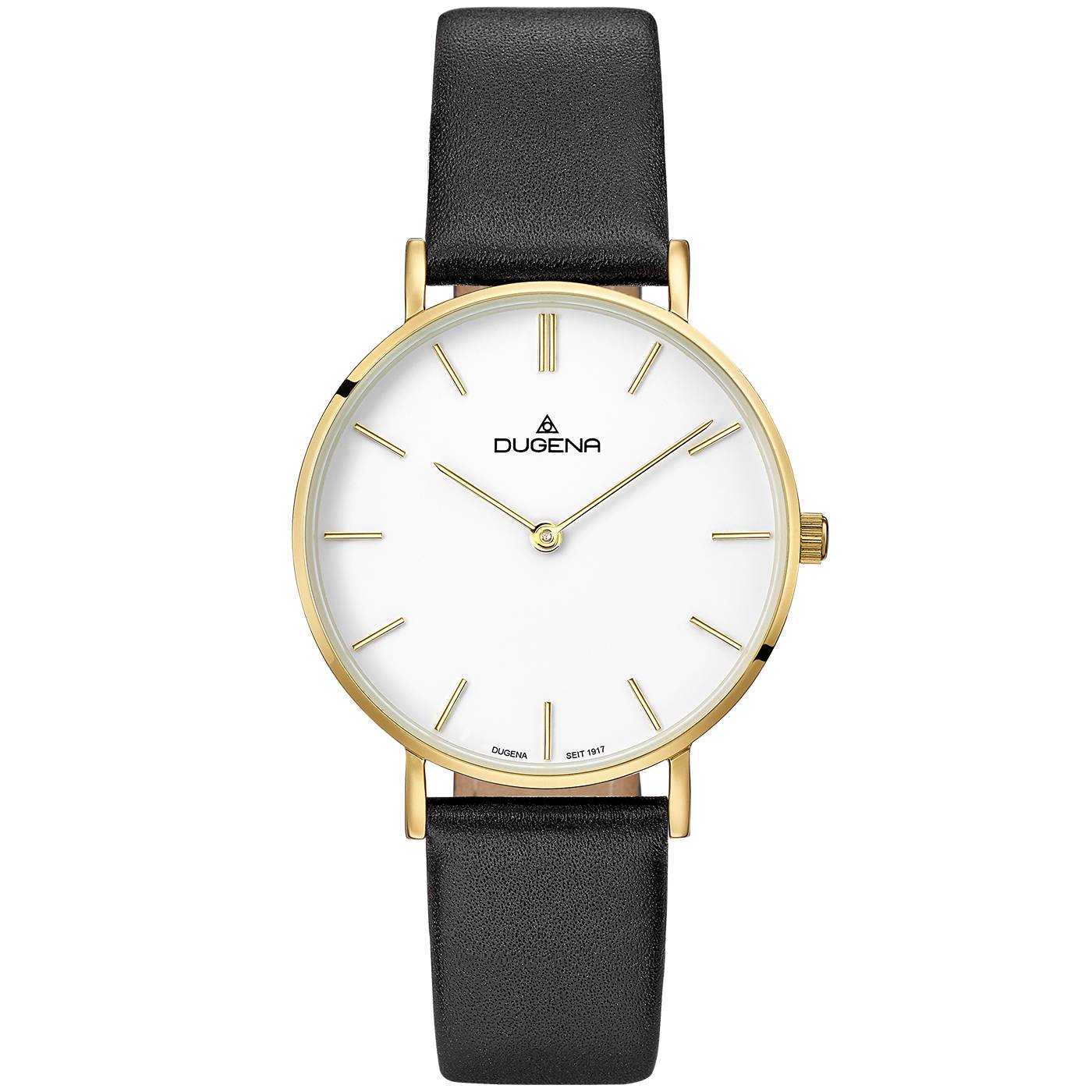 Dugena Damen-Armbanduhr 4460746, Quarz, Edelstahl, Lederband, 3 bar