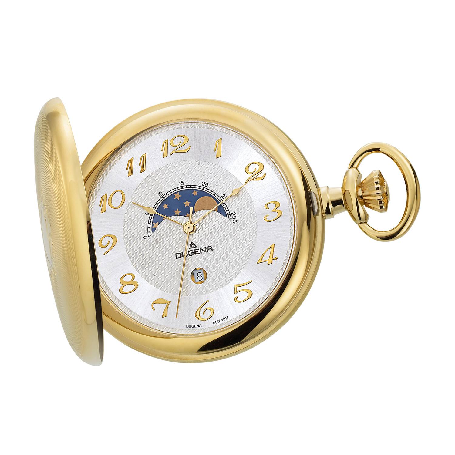 Dugena Herren-Taschenuhr 4460306-1 Savonette, Quarz, Edelstahl, inkl. Kette