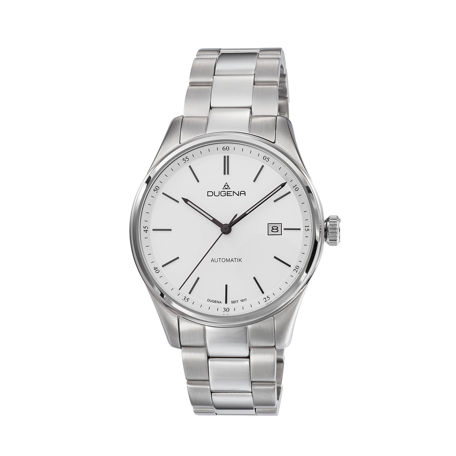 Dugena Herrenuhr 4461013 Milano, Automatik, weißes Zifferblatt, Edelstahl, 5 bar