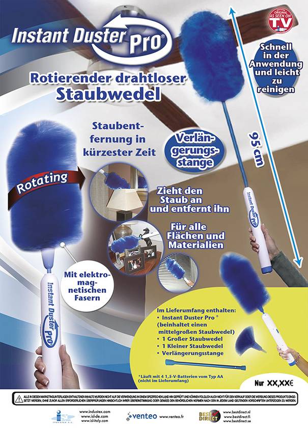 SELVA Original Instant Duster Pro - der rotierende, drahtlose Staubwedel