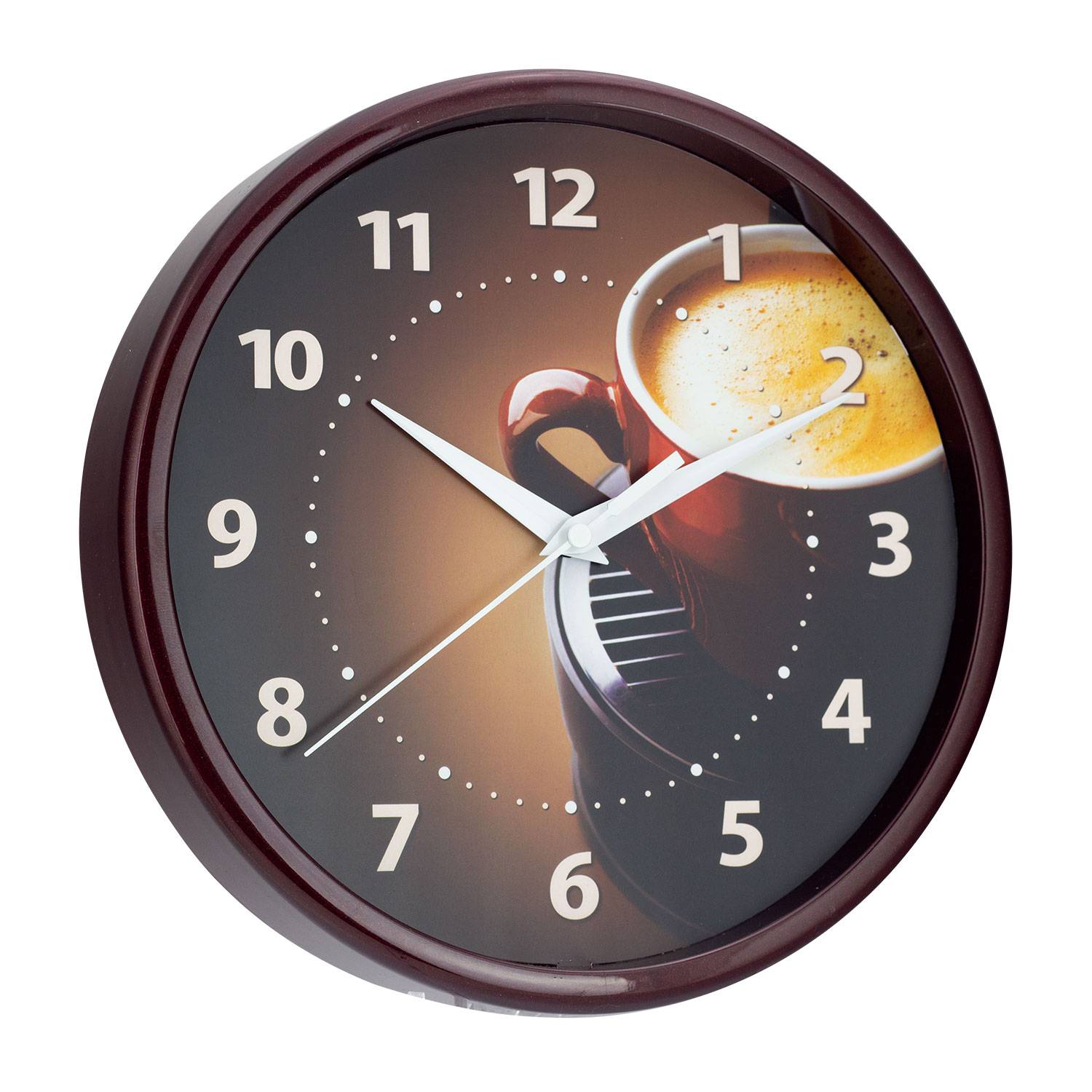 EUROTIME Quarzwanduhr Mokka