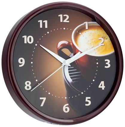 EUROTIME Quarzwanduhr Mokka