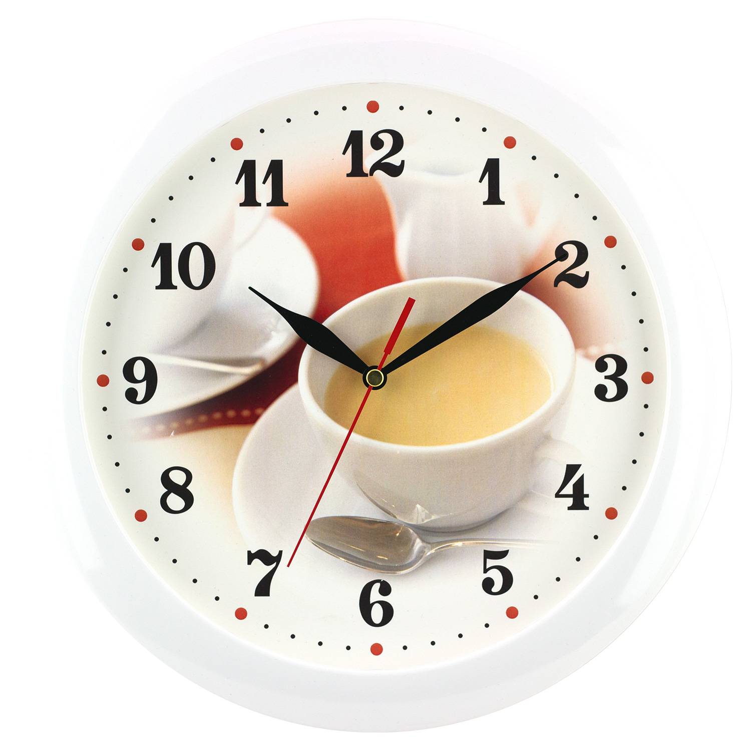 EUROTIME Quarzwanduhr Kaffee