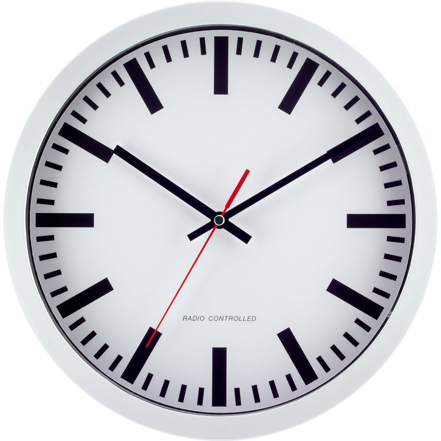 EUROTIME Funk-Wanduhr Bahnhof-Style, weiß