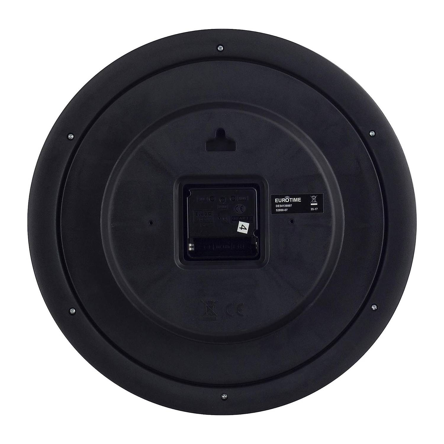 EUROTIME Funk-Wanduhr, Türkis-Blau, aus Kunststoff, Echtglas, gut lesbar, 30 cm