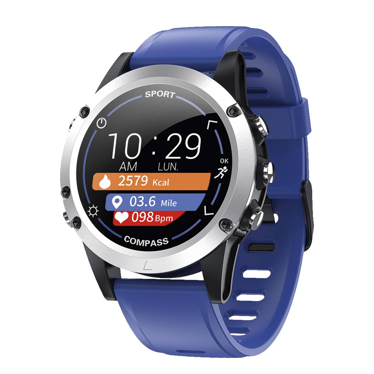Atlanta Fitness Tracker mit blauem Silikonband