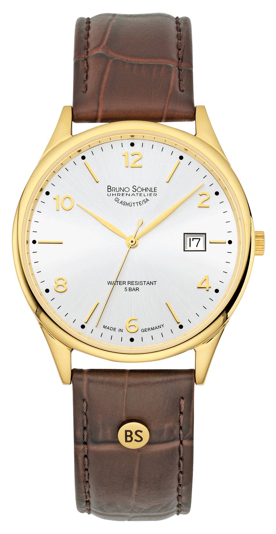 Bruno Söhnle 17-33221-261 Momento III Herrenuhr, Quarz, Edelstahl, Leder, 5 bar
