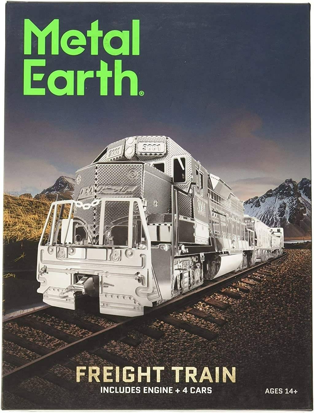 METAL EARTH 3D-Puzzle Güterzuglokomotive mit 4 Waggons (Deluxe-Set)