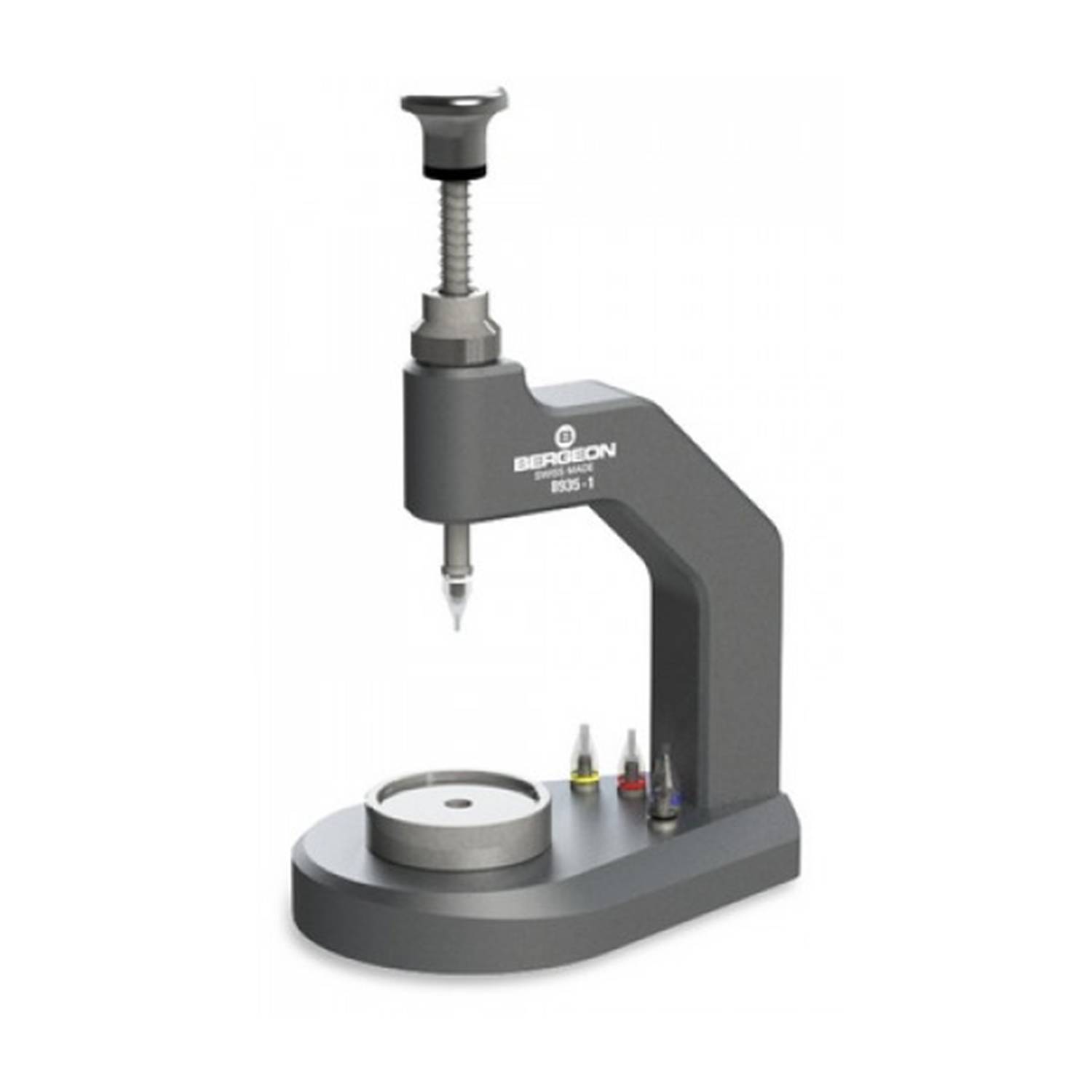 Bergeon Zeigersetzgerät 8935-1, inkl. 1 Brosche, Pressstock mit Spindel zum Zeigersetzen
