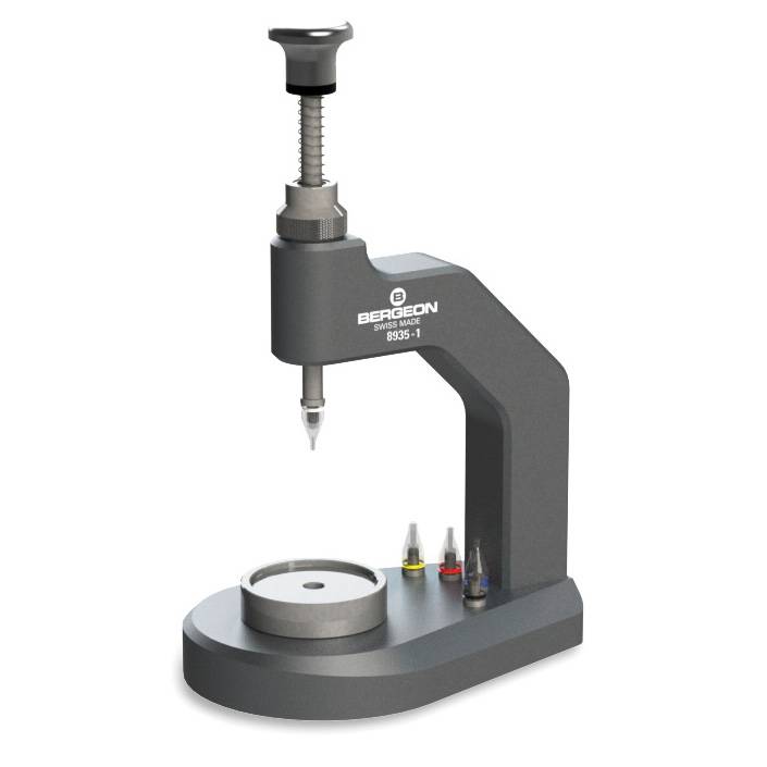 Bergeon Zeigersetzgerät 8935-1, inkl. 1 Brosche, Pressstock mit Spindel zum Zeigersetzen