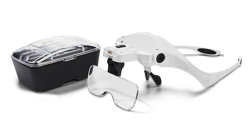 SELVA LED-Lupenbrille mit 5 Aufsätzen