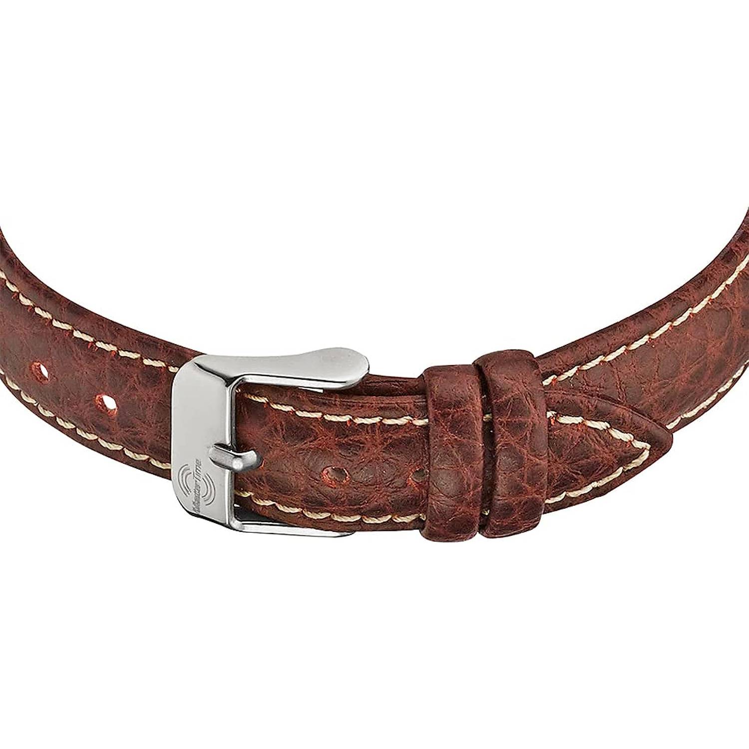 MasterTime Damen-Funkuhr MTLA-10762-22L, analog-digital, braunes Lederarmband