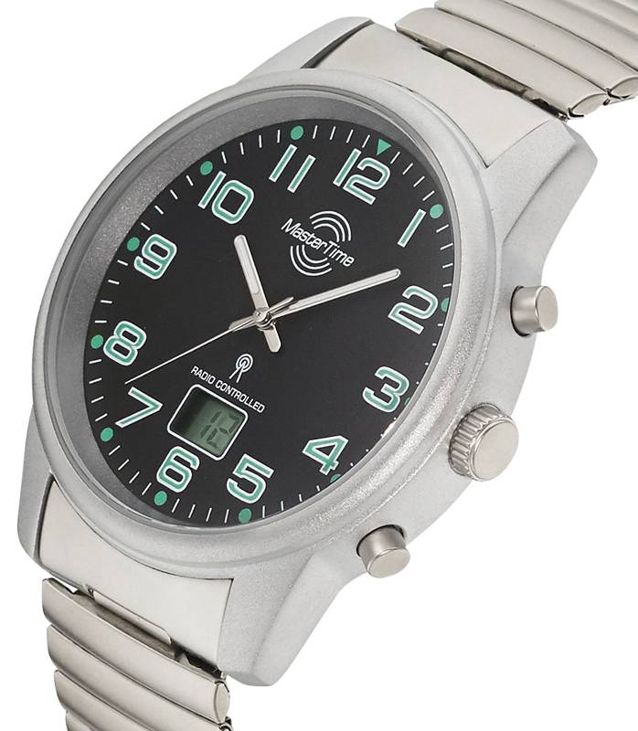 MasterTime Herrenuhr MTGA-10763-22Z, Funk, analog-digital, mit Edelstahl-Zugband