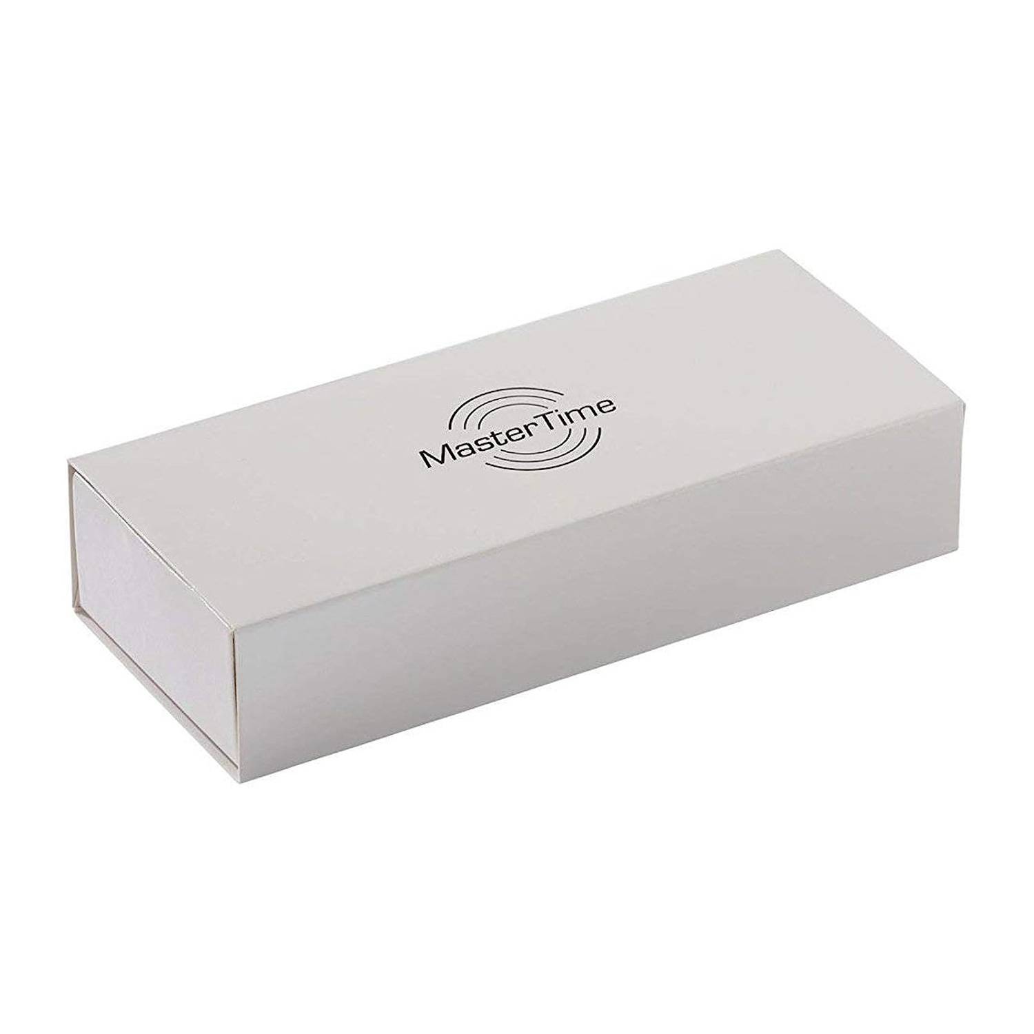 MasterTime Herrenuhr MTGA-10592-20L, Bahnhofsuhr, Funk, analog-digital, Leder