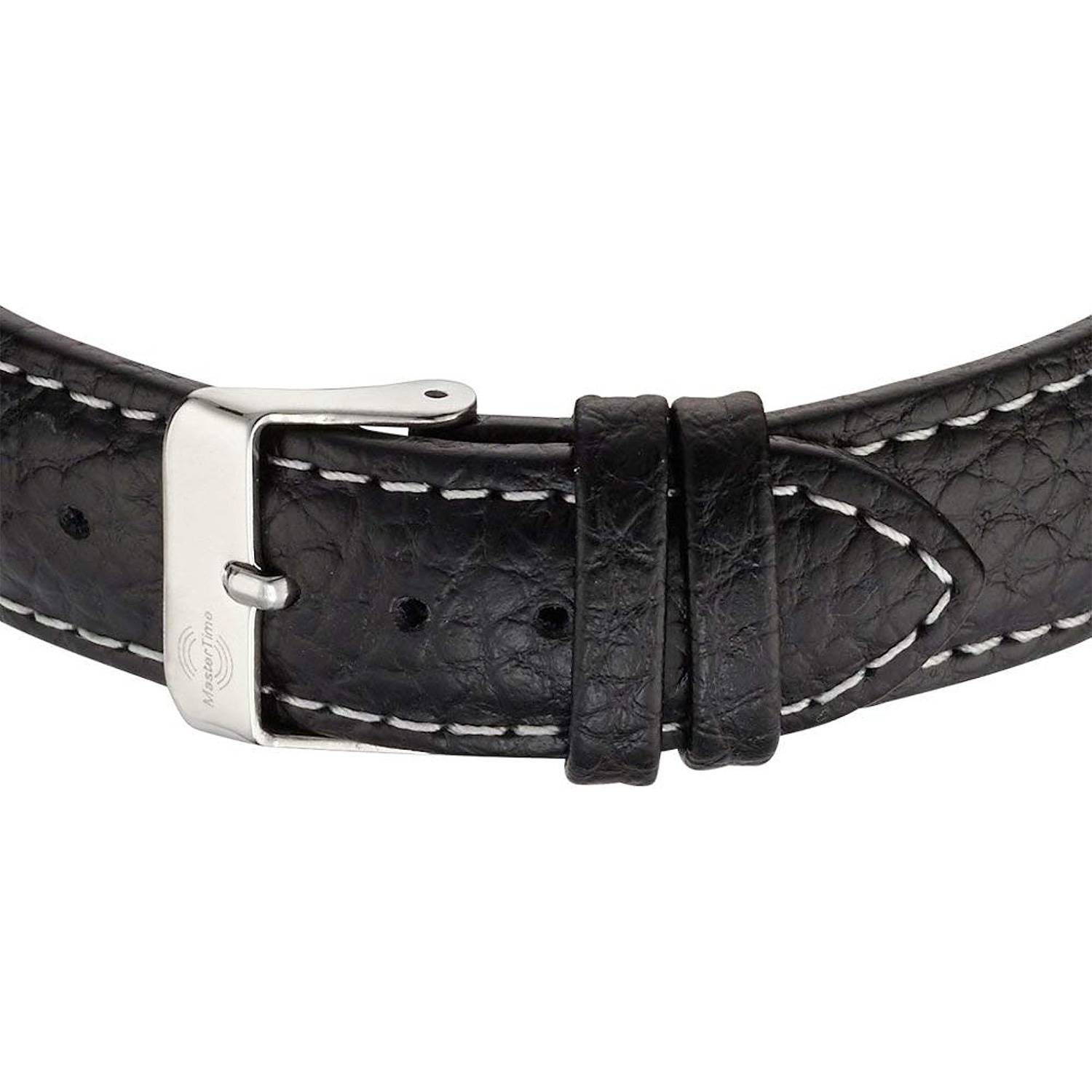 MasterTime Herrenuhr MTGA-10592-20L, Bahnhofsuhr, Funk, analog-digital, Leder